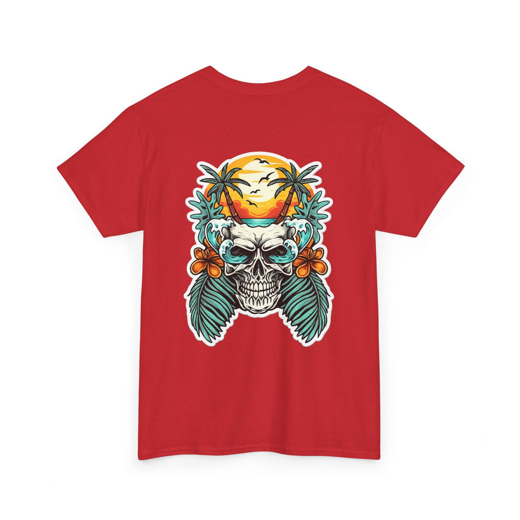 Tropical Skull Tee — Sunset Palm Beach Skull T-Shirt
