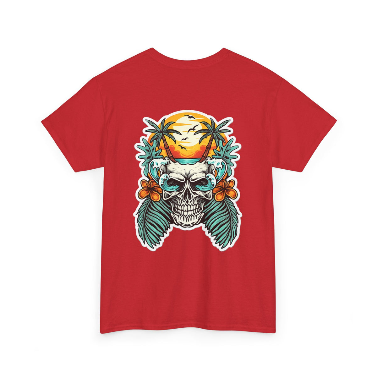 Tropical Skull Tee — Sunset Palm Beach Skull T-Shirt