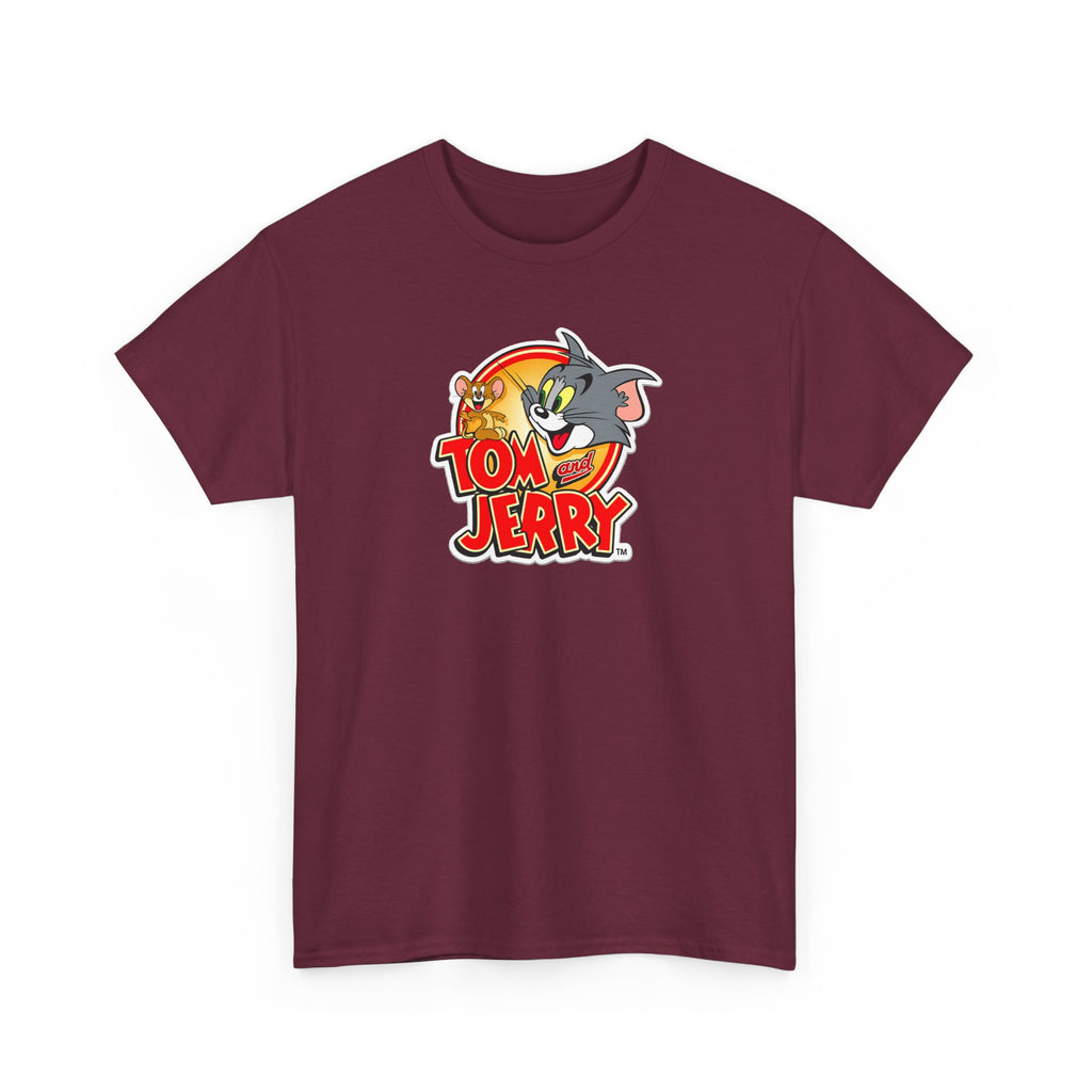 Tom & Jerry Retro Logo Cotton Tee — Classic Cartoon Graphic T-Shirt