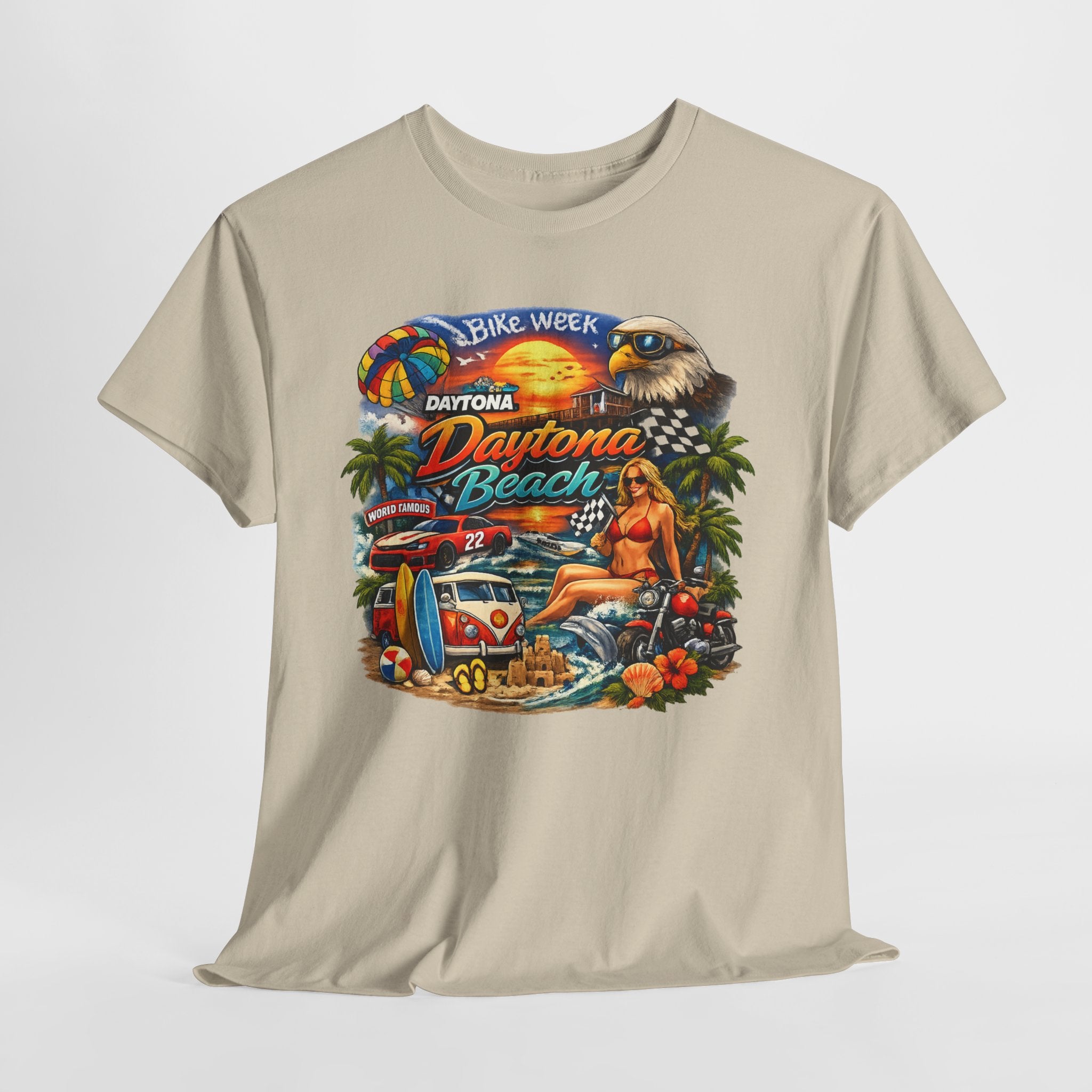 Daytona Beach Vintage Surf T-Shirt — Retro Sunset Palm Beach Tee