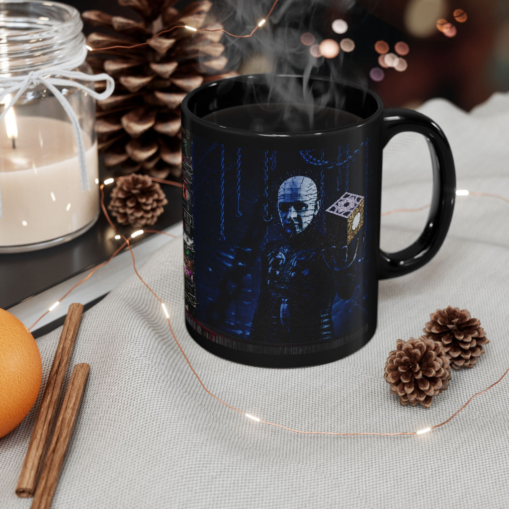 Hellraiser Pinhead & Lament Configuration Black Coffee Mug – Horror Movie Fan Gift (11oz/15oz)