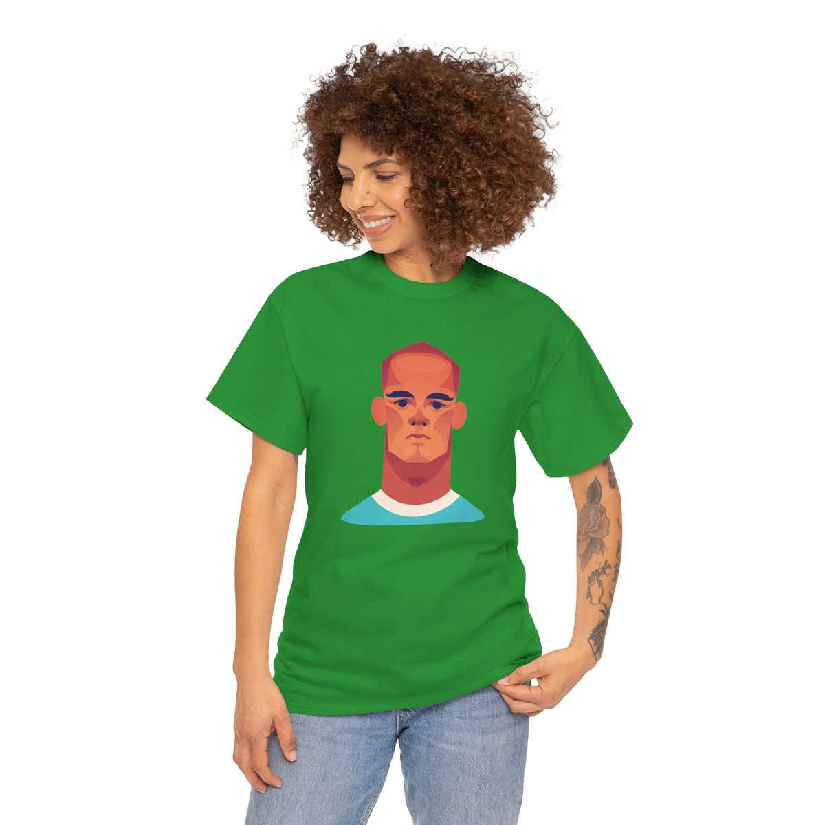 Vinny Kompany Manchester City Legend Minimalist Portrait Tee — Bold Stylized Face Graphic T-Shirt