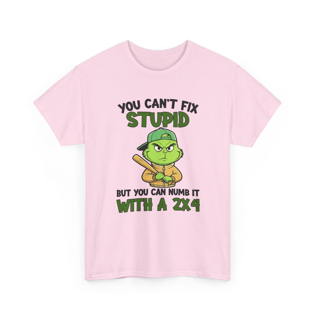 Funny Carpenter T‑Shirt — "You Can't Fix Stupid But You Can Numb It With a 2x4"