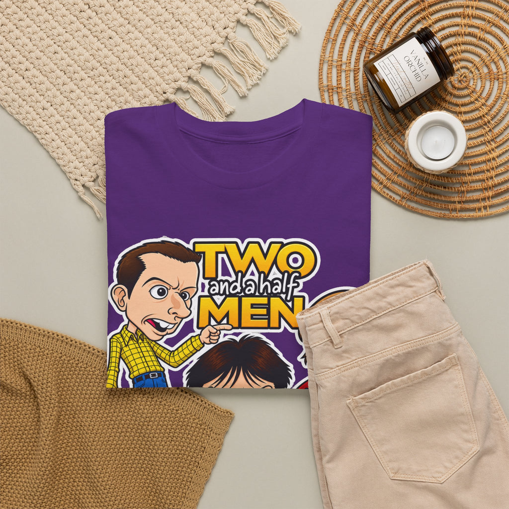 Two and a Half Men Inspired Cartoon Tee — Retro TV Comedy Graphic T-Shirt