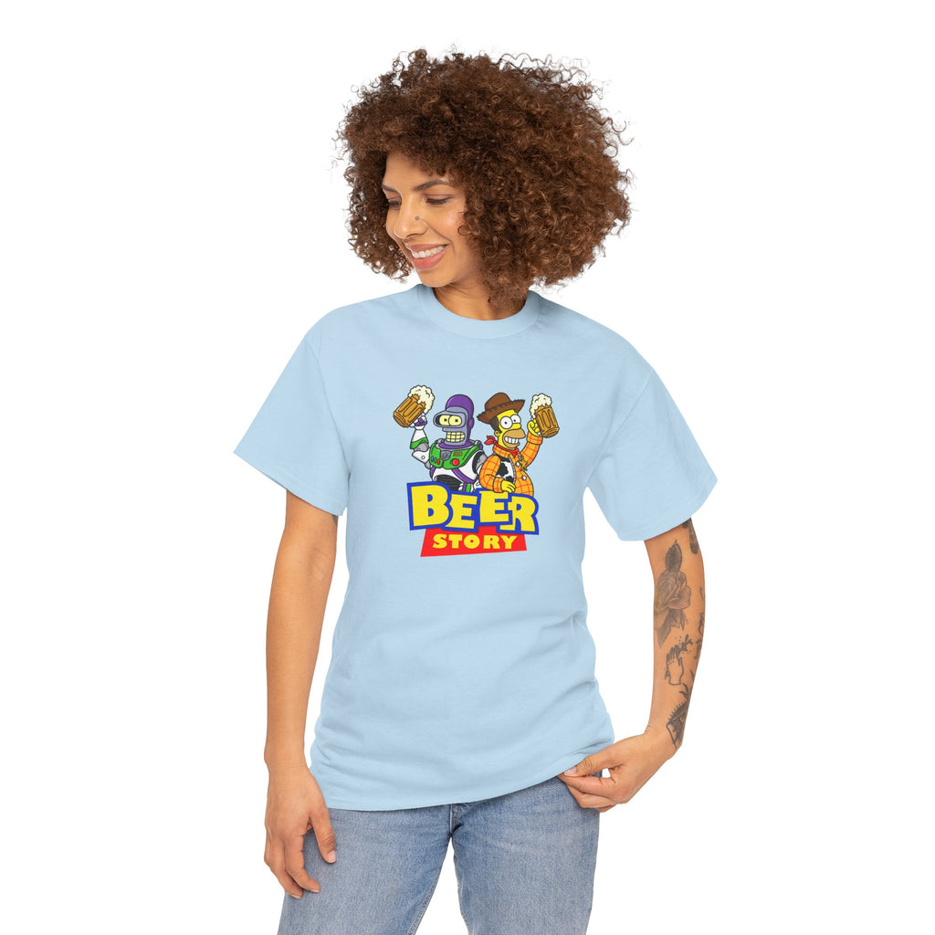 Beer Story T-Shirt — Funny Cartoon Beer Buddies Graphic Tee