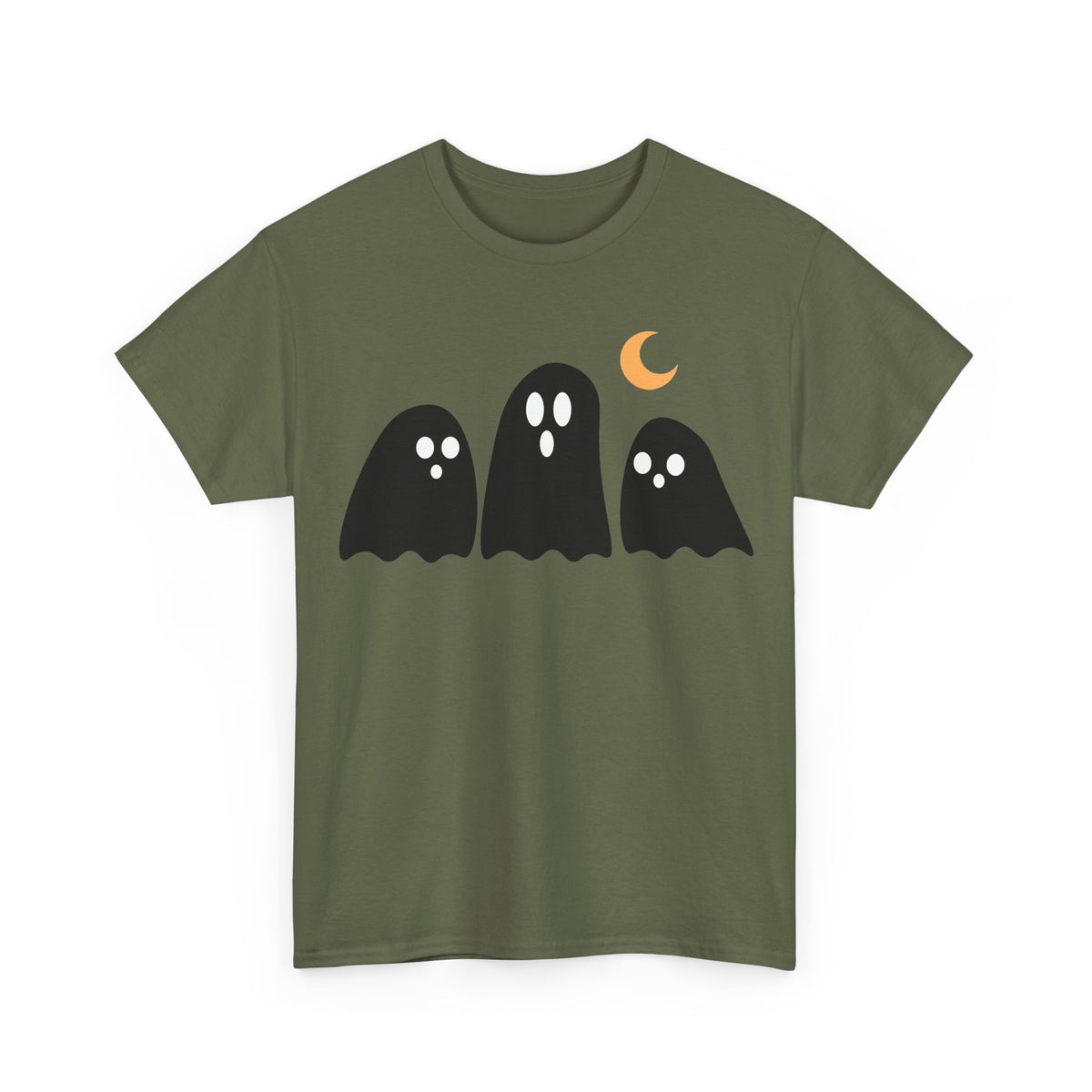 Ghost Trio Moon T-Shirt — Cute Halloween Graphic Tee