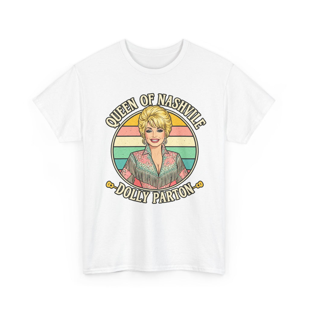 Queen of Nashville Graphic Tee — Dolly Parton Retro Portrait Shirt