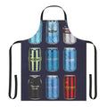Manchester City Inspired Soda Can Pattern Apron — Colorful Beverage Can Kitchen Apron