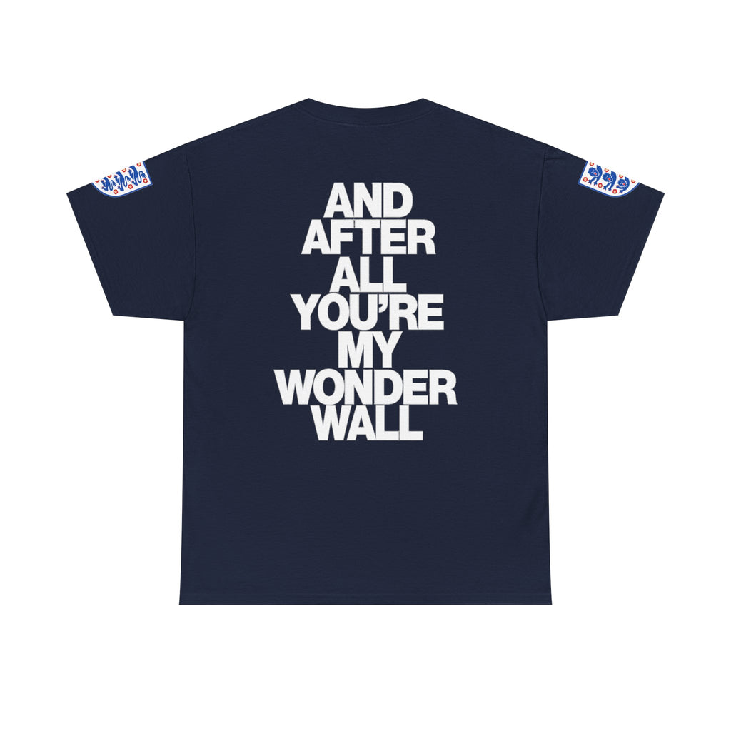 England Football Tee — "And After All You're My Wonderwall" Lyrics Tee