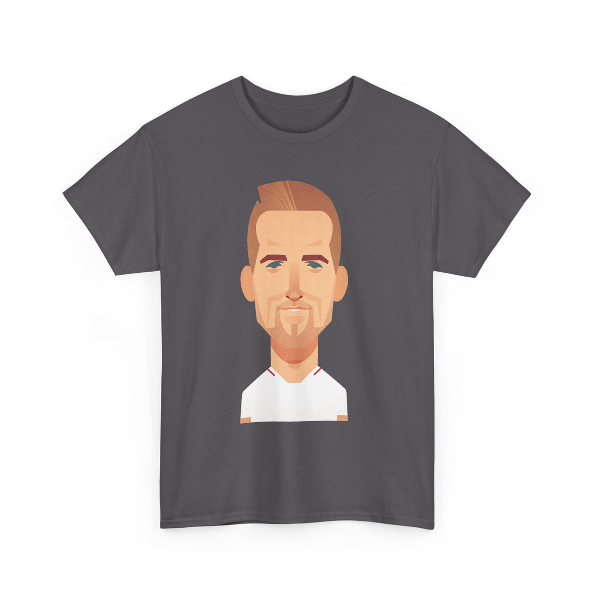 Harry Kane England Caricature Portrait Tee — Minimal Male Face Graphic Cotton T-Shirt