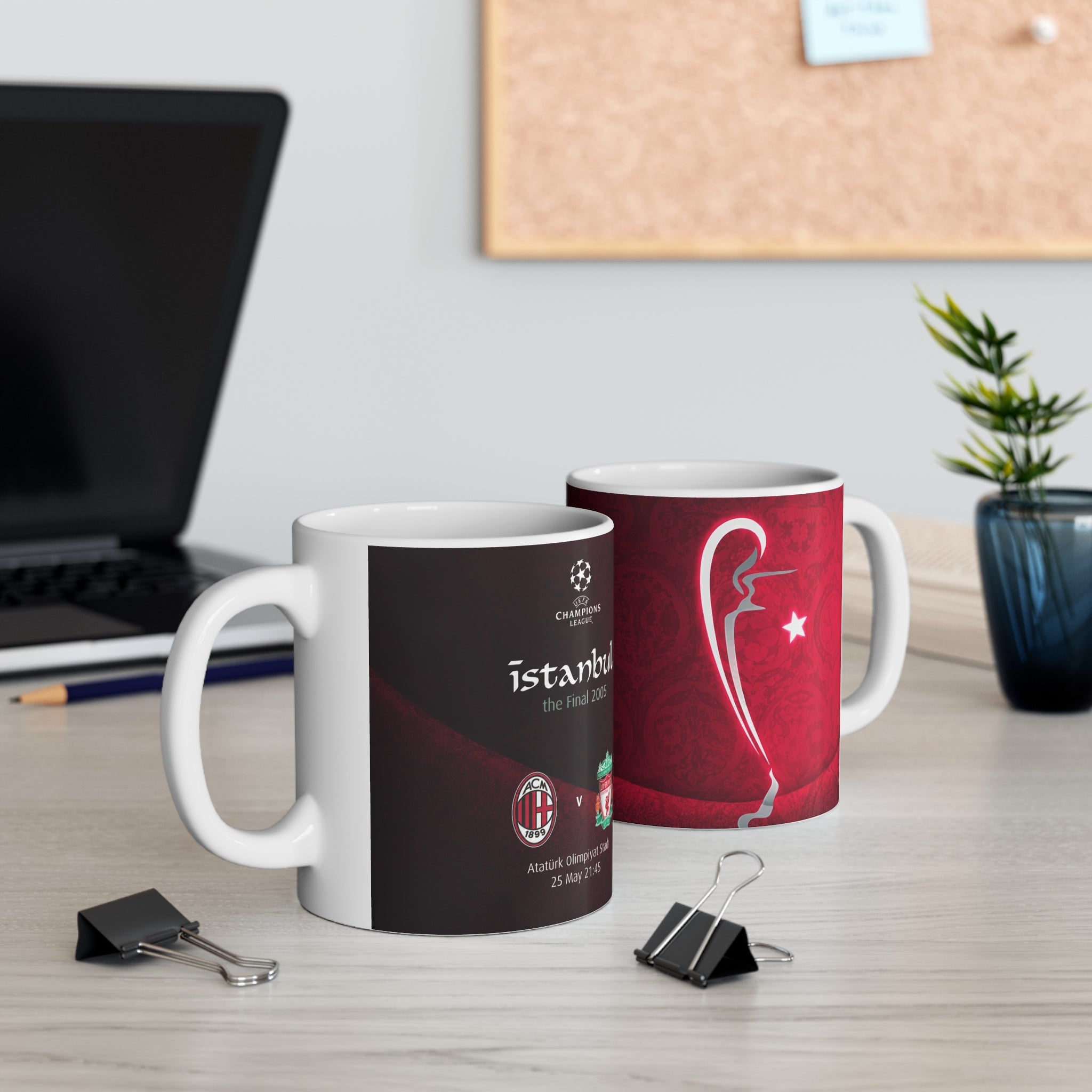 2005 Champions League Final Programme Cover Inspired Mug — AC Milan vs Liverpool 11oz/15oz Ceramic