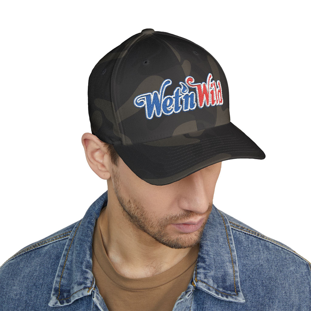 Wet 'n Wild Retro Embroidered Cap — Patriotic Red & Blue Retro Baseball Hat