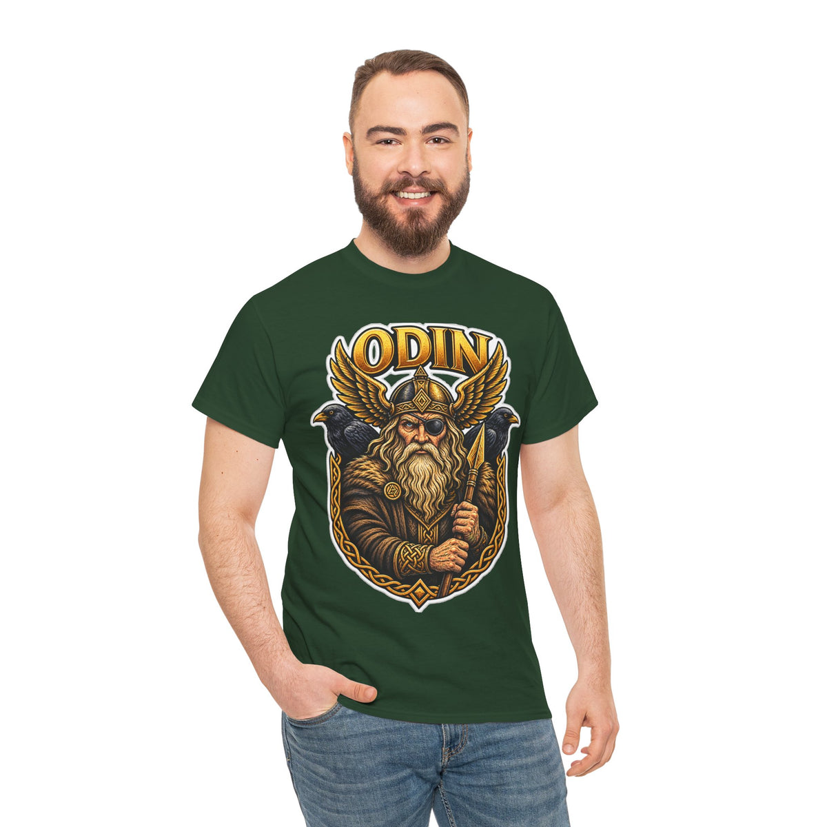 Odin Viking Cotton T-Shirt — Norse God Graphic Tee