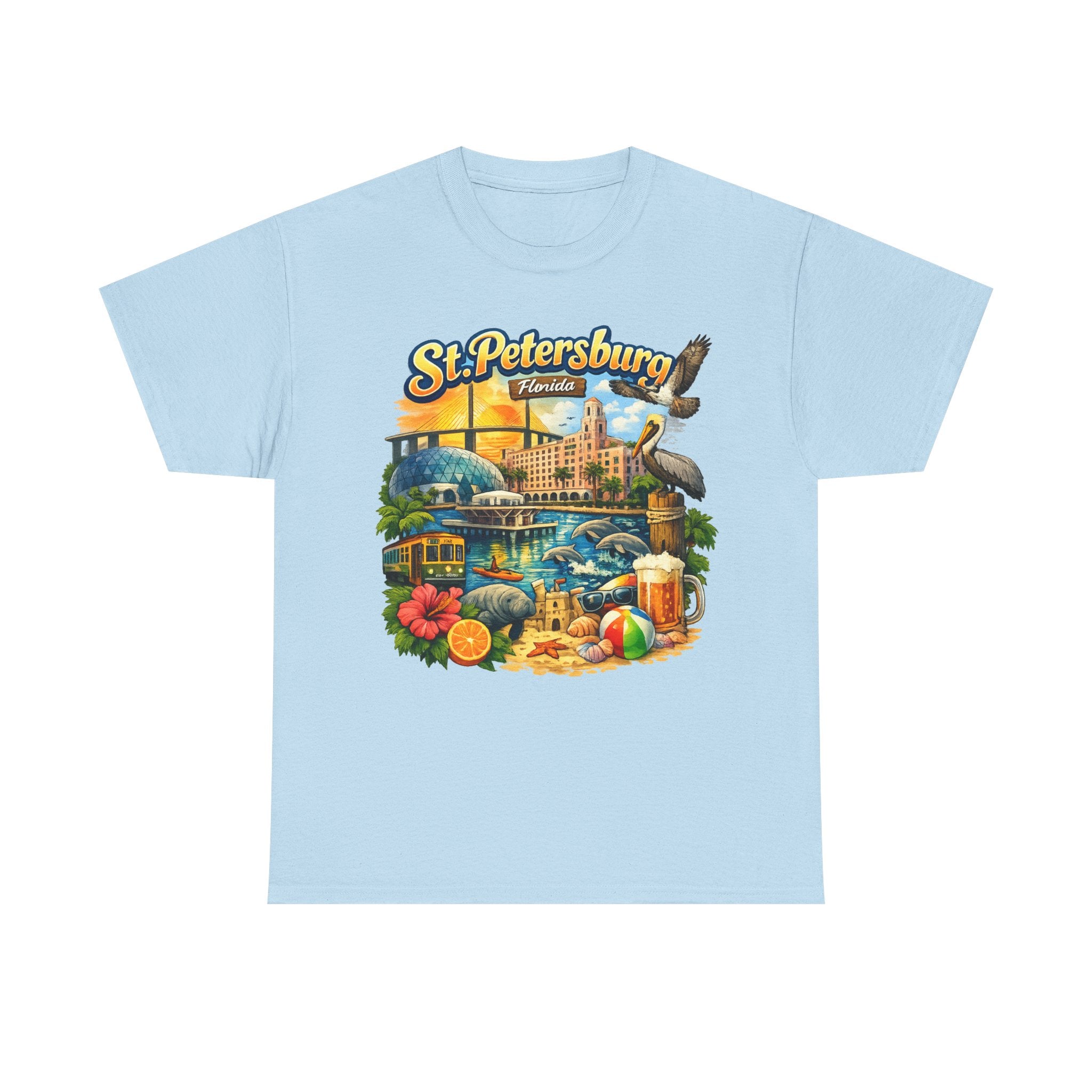 St. Petersburg Florida Retro Beach Scene T-Shirt