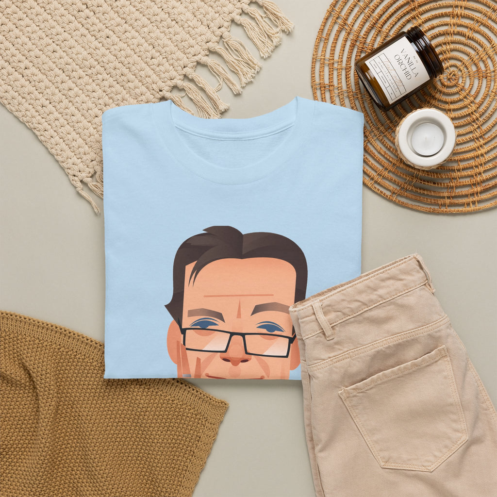 Tony Wilson Manchester Legend Caricature Gentleman Face Cotton T-Shirt