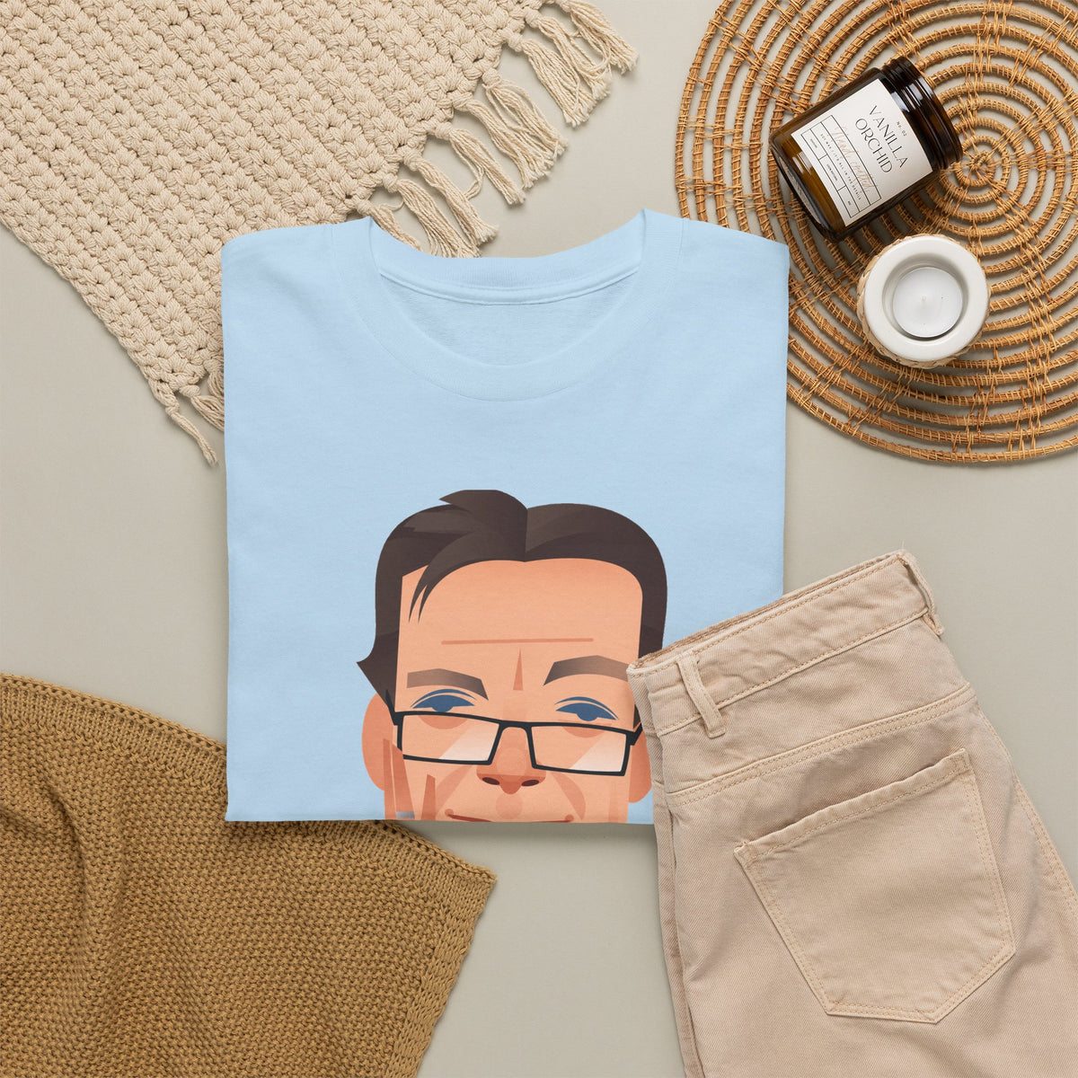 Tony Wilson Manchester Legend Caricature Gentleman Face Cotton T-Shirt