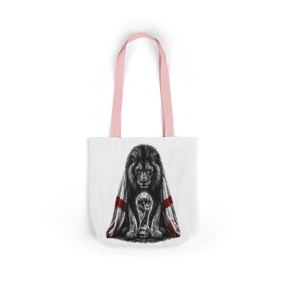 England Lion Guardian Canvas Tote — Protective Lion & Cub Illustration Tote Bag