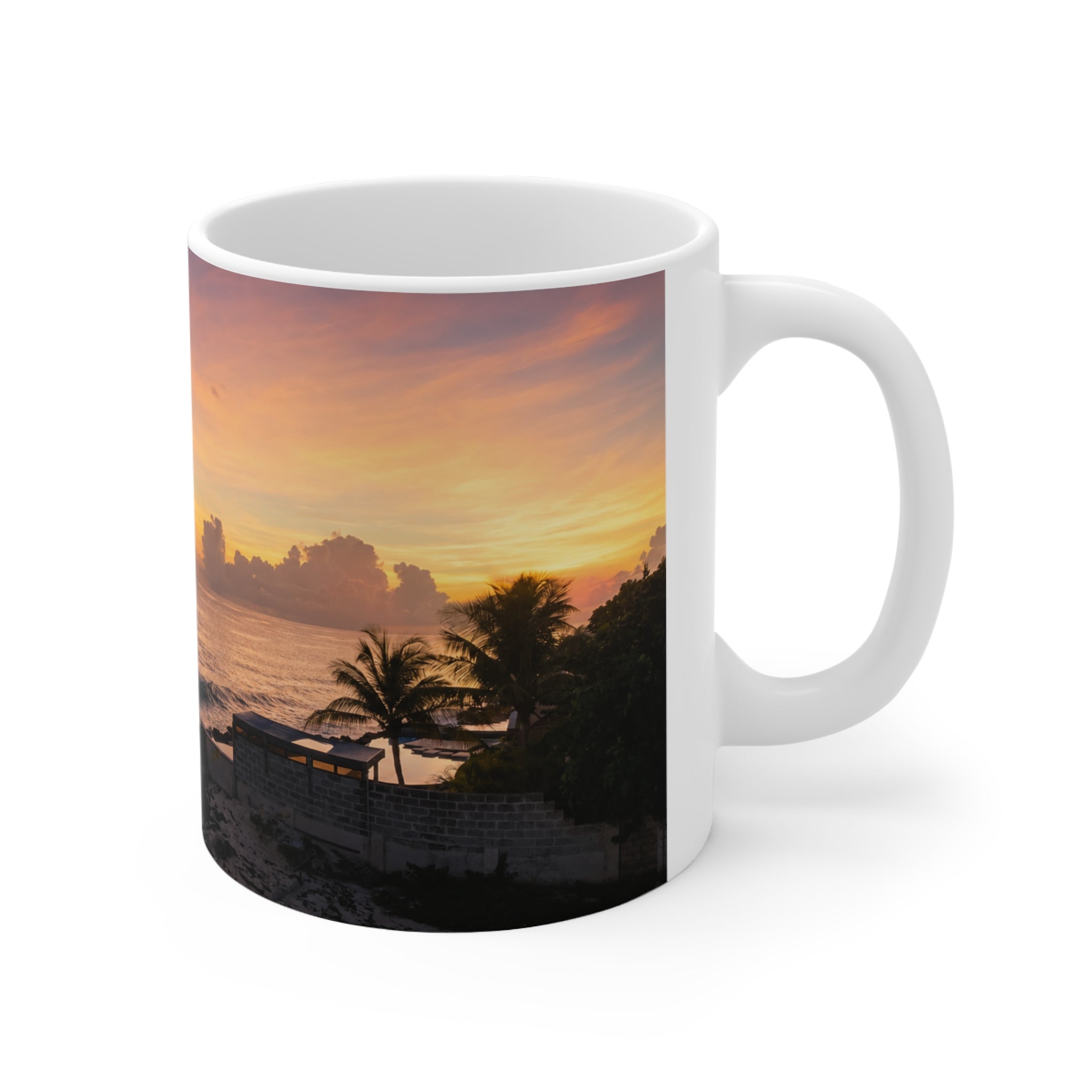 Barbados Sunset Seascape Ceramic Coffee Mug — 11oz & 15oz