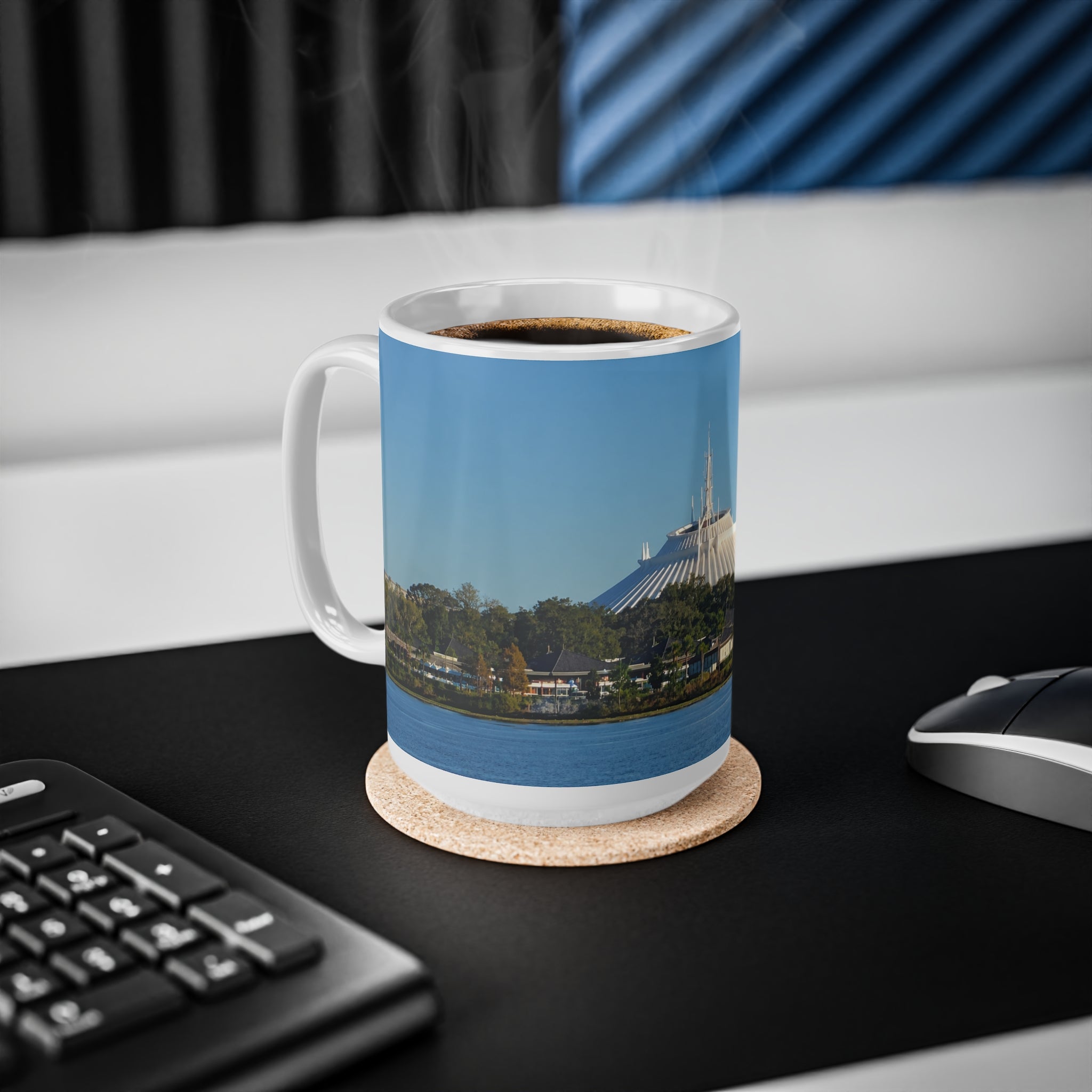 Space Mountain Skyline Mug — Scenic Theme Park Ceramic Coffee Cup (11oz & 15oz)