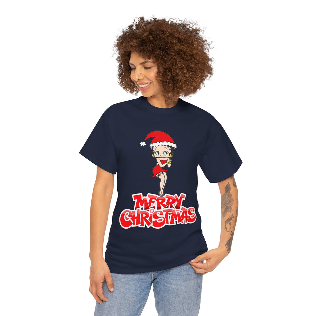 Christmas Betty Boop Tee - 'Merry Christmas' Holiday Graphic Shirt