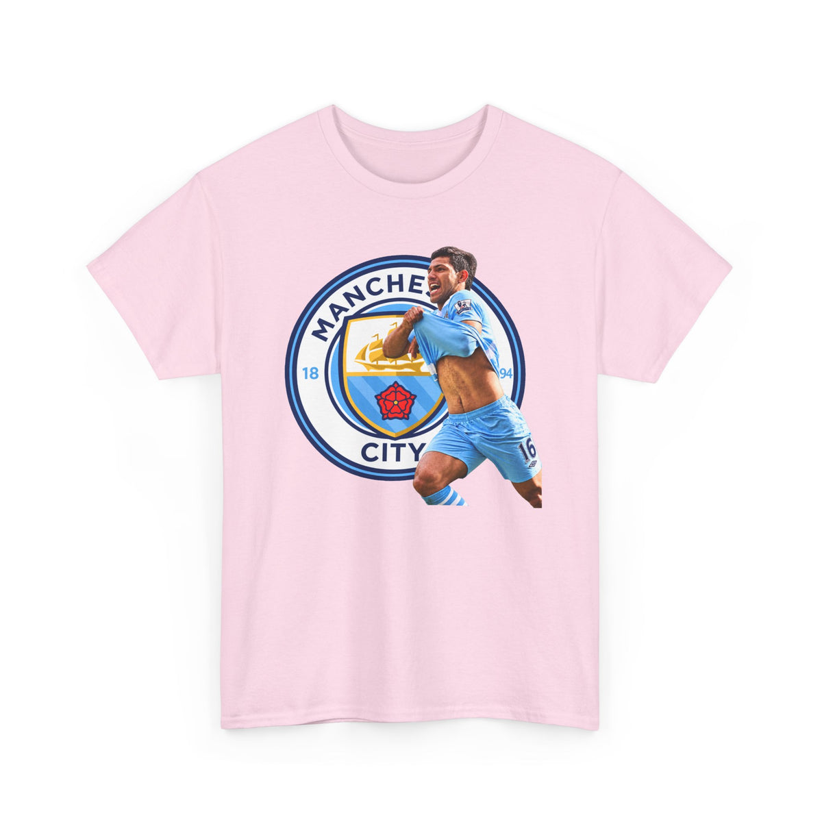 Sergio Aguero Manchester City Legend Soccer Tee — Player Celebration Graphic T-Shirt