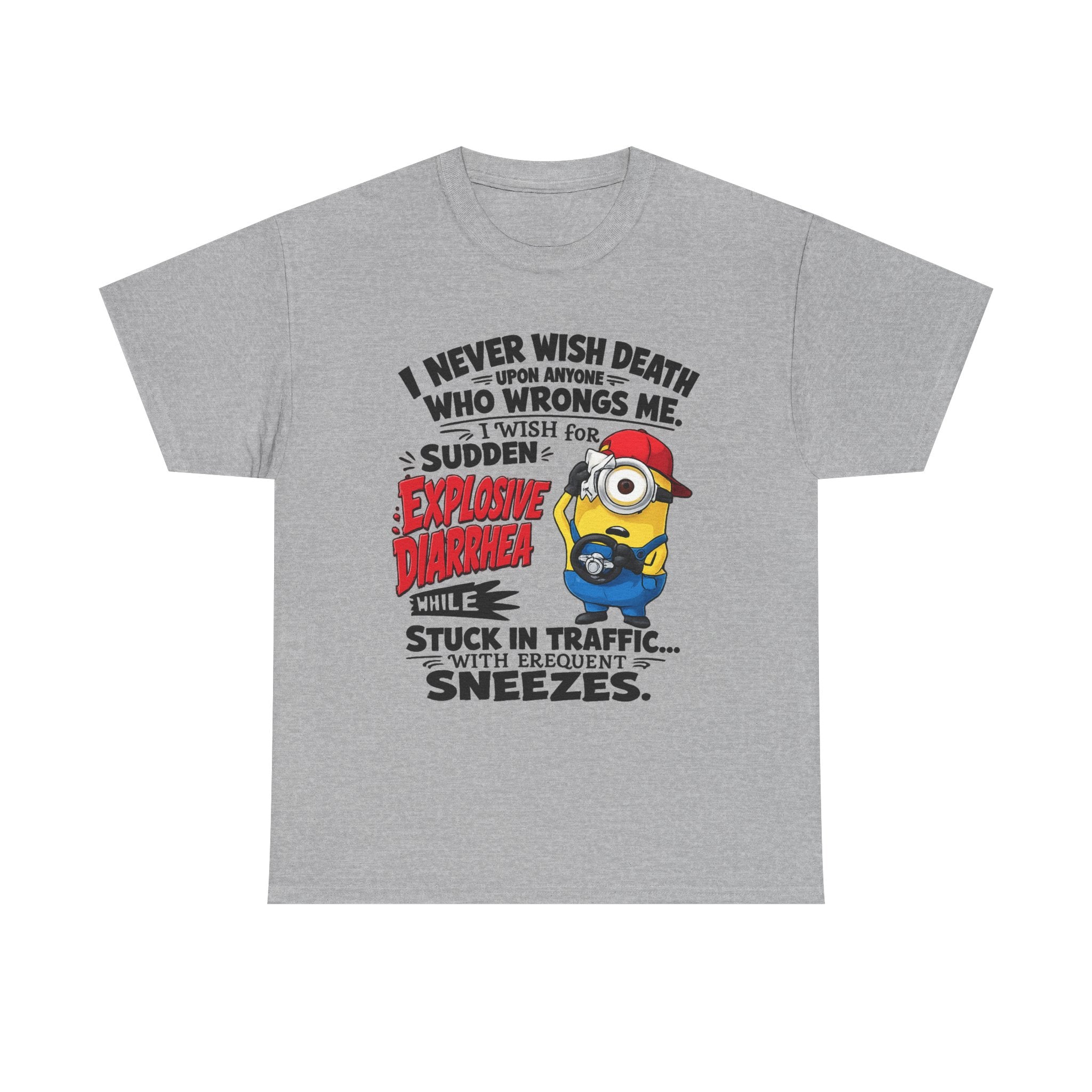 Funny Minion Traffic Tee — "Explosive Diarrhea" Humorous Graphic T-Shirt