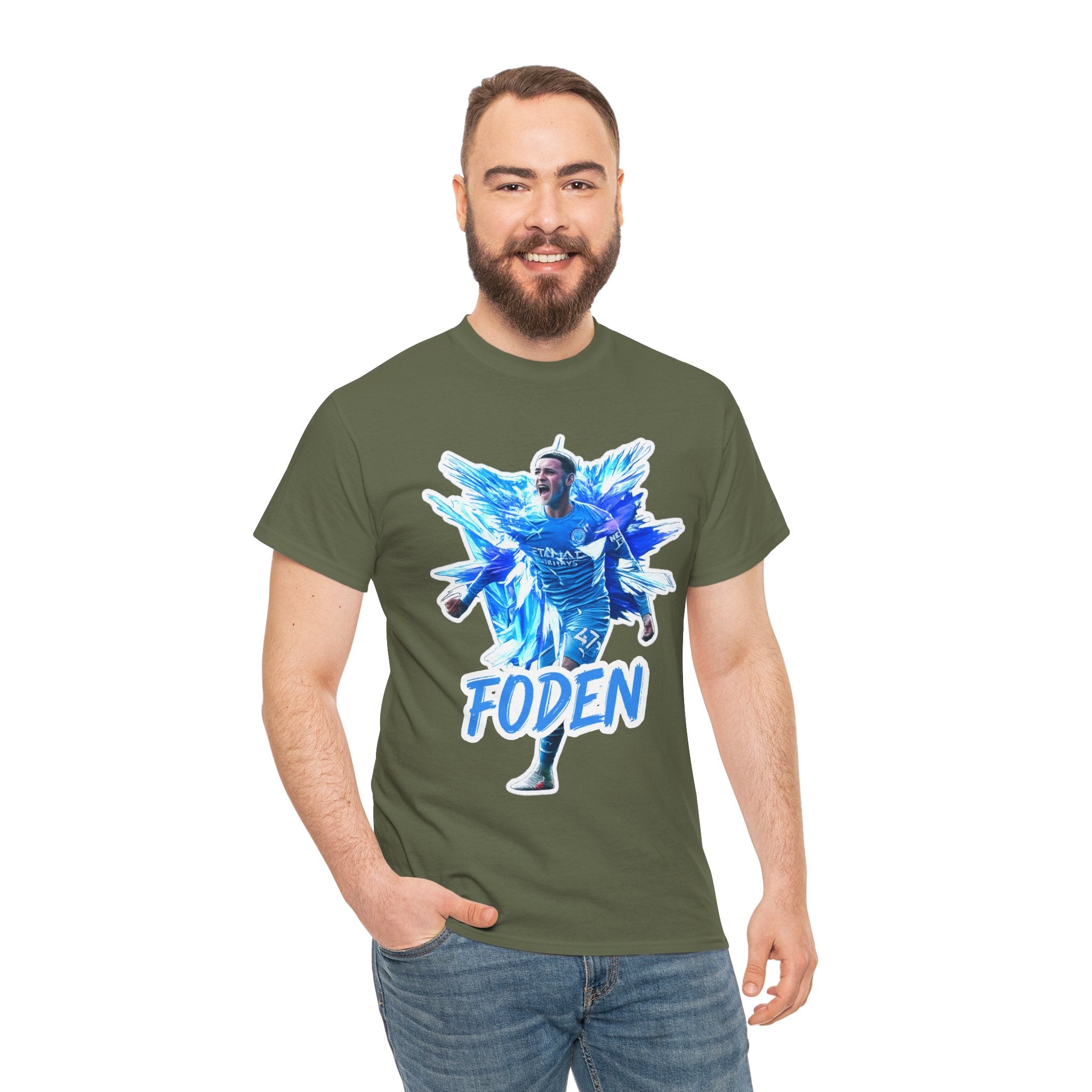 Phil Foden Manchester City Soccer T‑Shirt — Blue Graphic Football Fan Tee