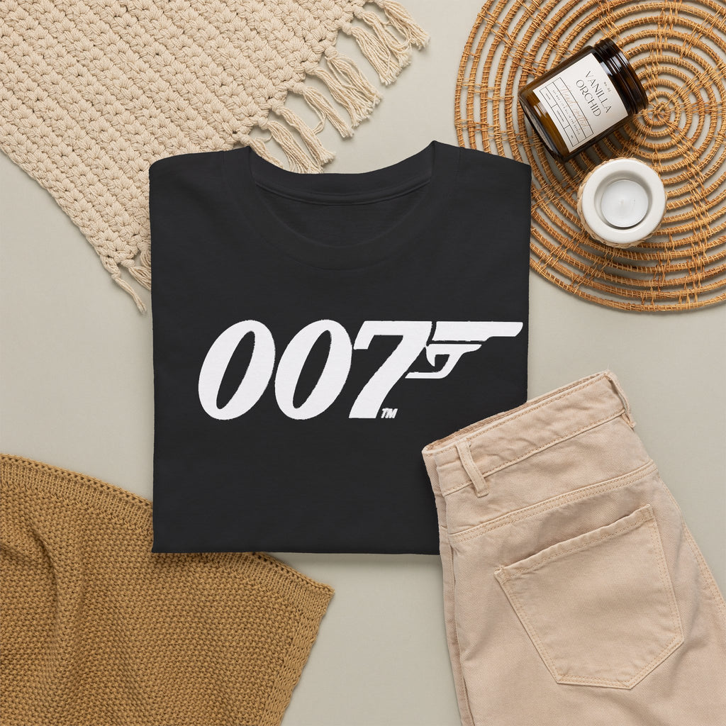 007 Gun Logo T-Shirt — "The Proper Function of Man Is to Live" Quote Tee