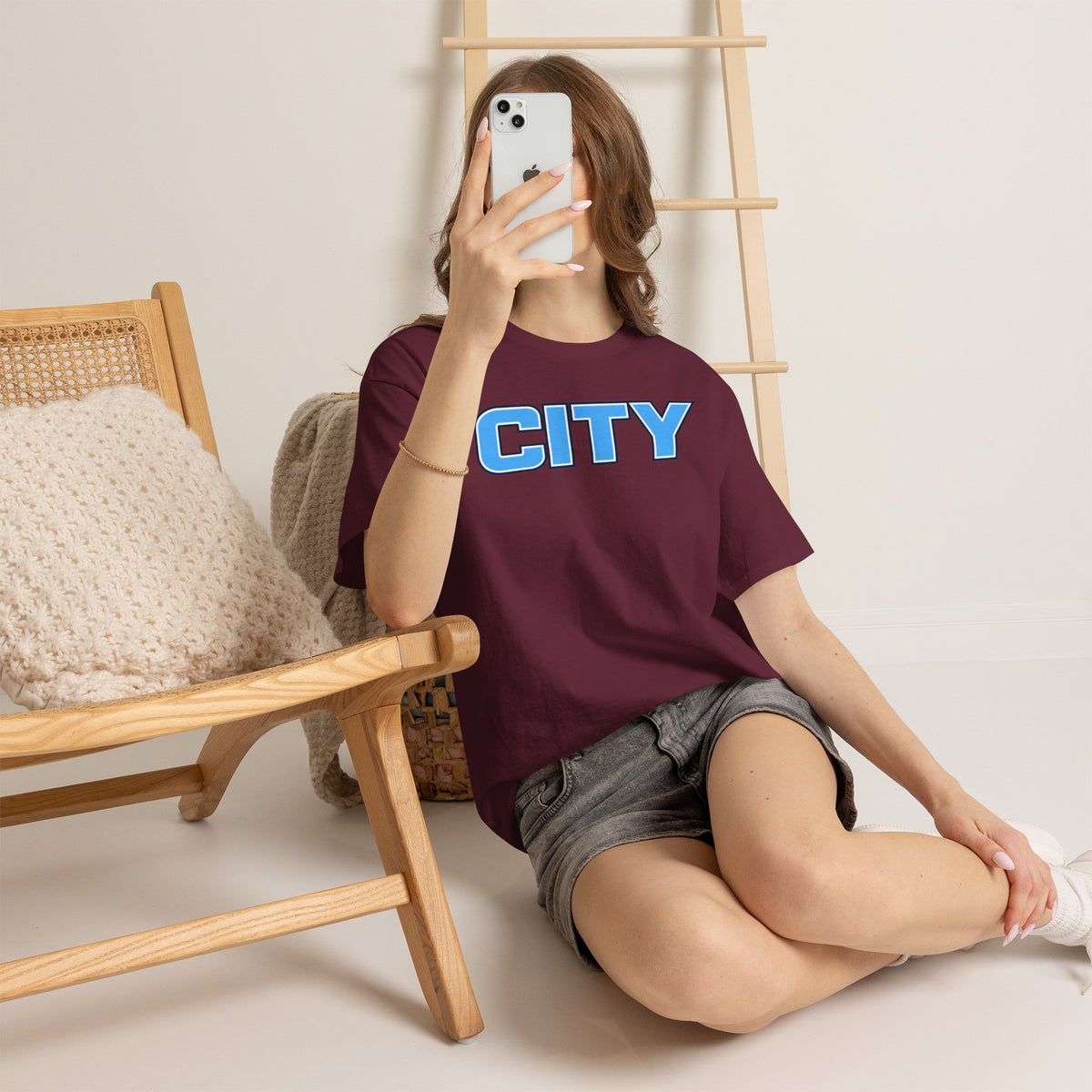 CITY Graphic Tee — Retro Man City Inspired Blue Block Letter T-Shirt
