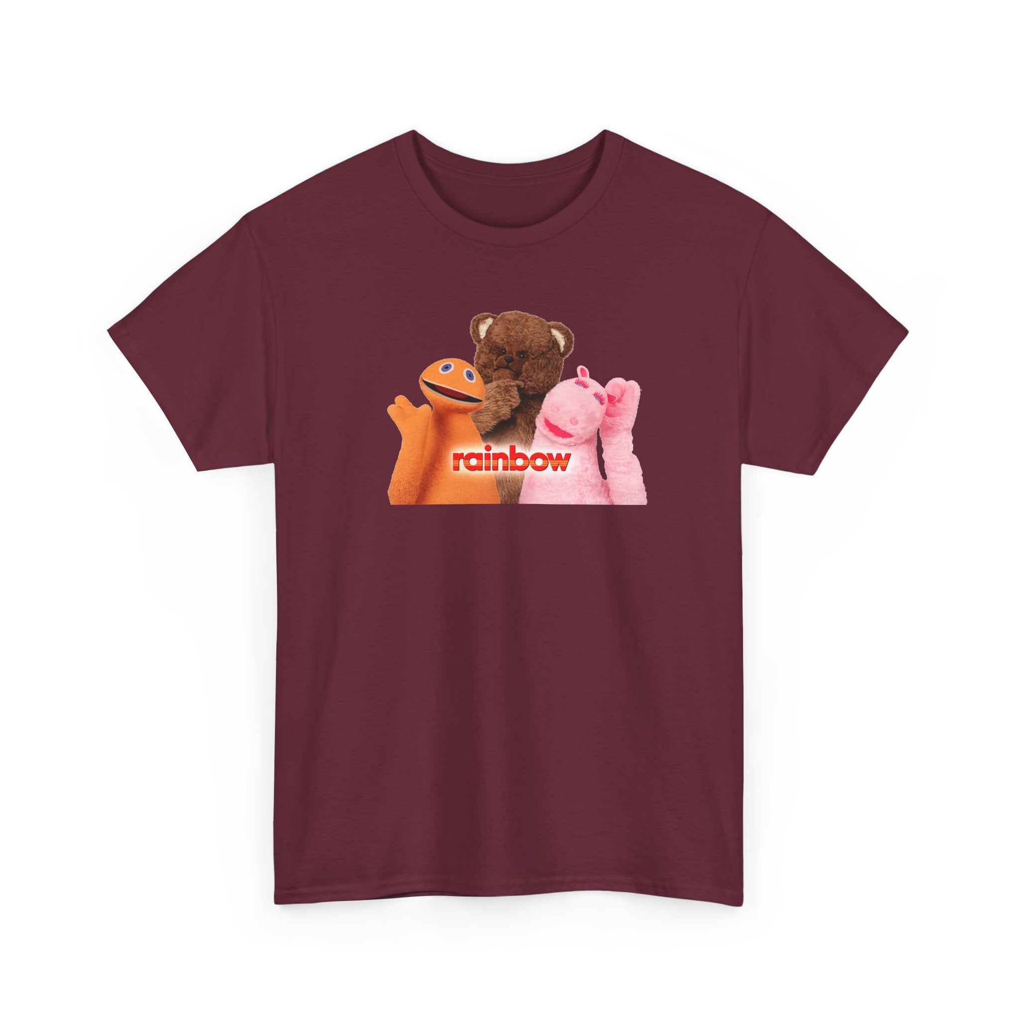 Rainbow Kids TV Zippy, George and Bungle Puppets T-Shirt — Cute Teddy & Hand Puppets Graphic Tee