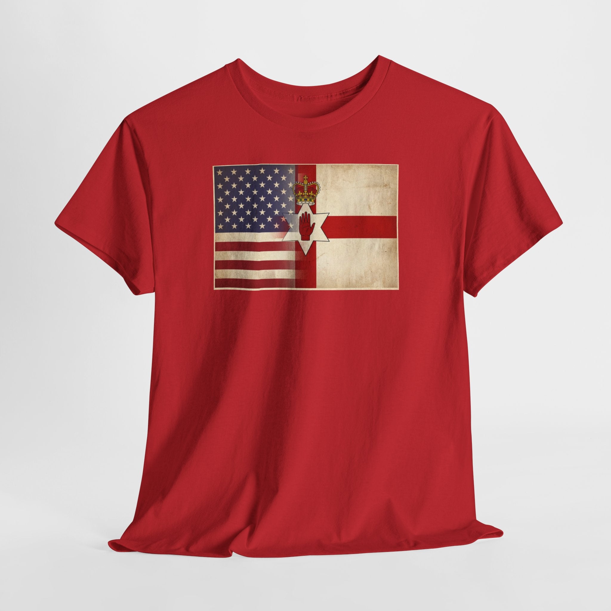 USA / Northern Ireland Flag T-Shirt – Vintage USA & Ulster Cross Tee