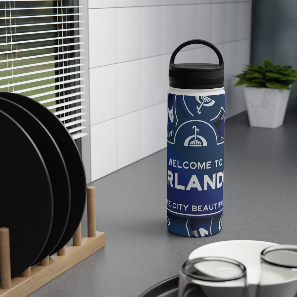 Orlando Stainless Steel Water Bottle — "Welcome to Orlando" Travel Bottle with Handle Lid