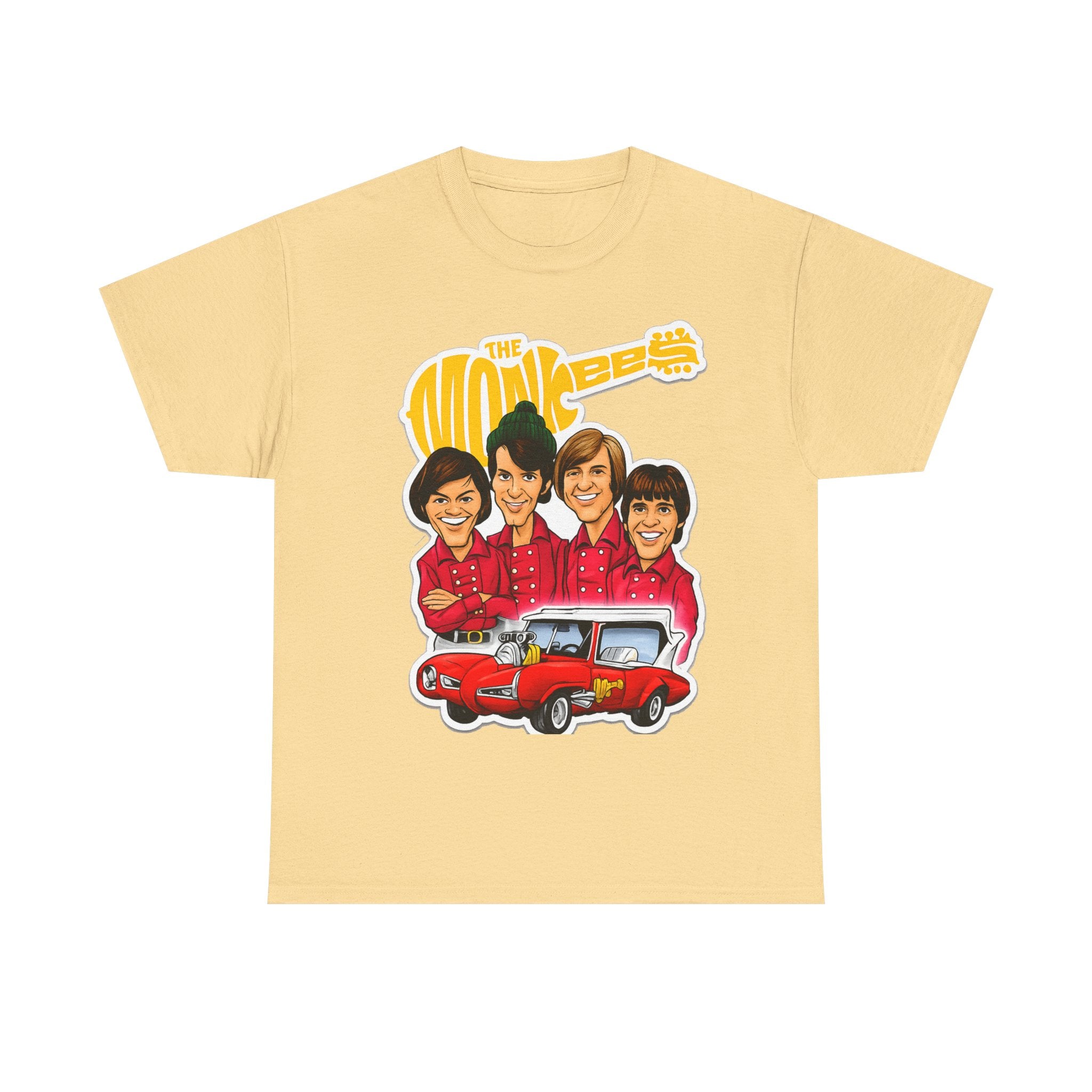 The Monkees Retro Band Tee — Colorful Car Cartoon Graphic