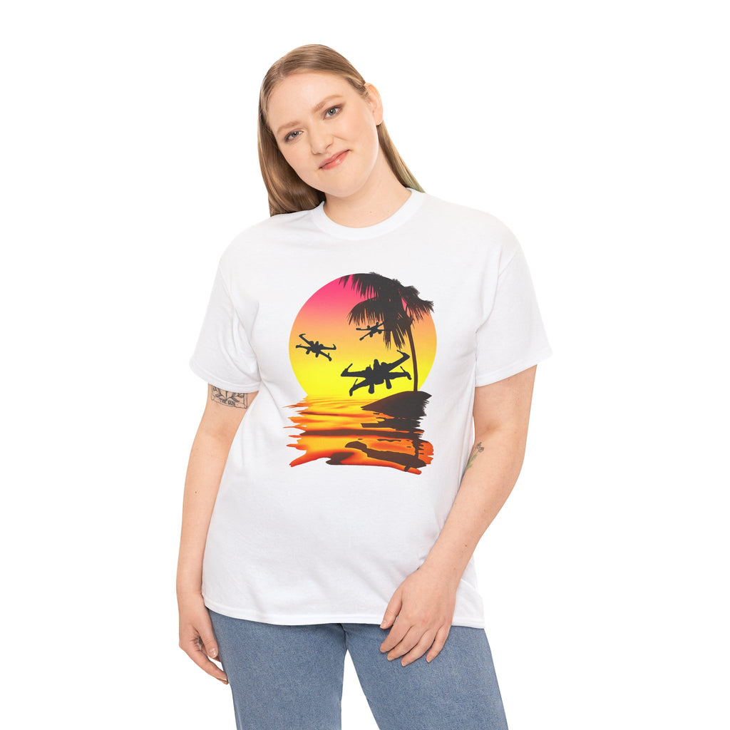 Star Wars X-Ring Sunset Beach Plane T-Shirt