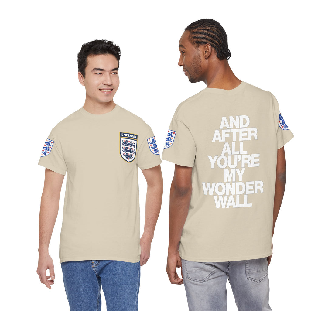 England Football Tee — "And After All You're My Wonderwall" Lyrics Tee