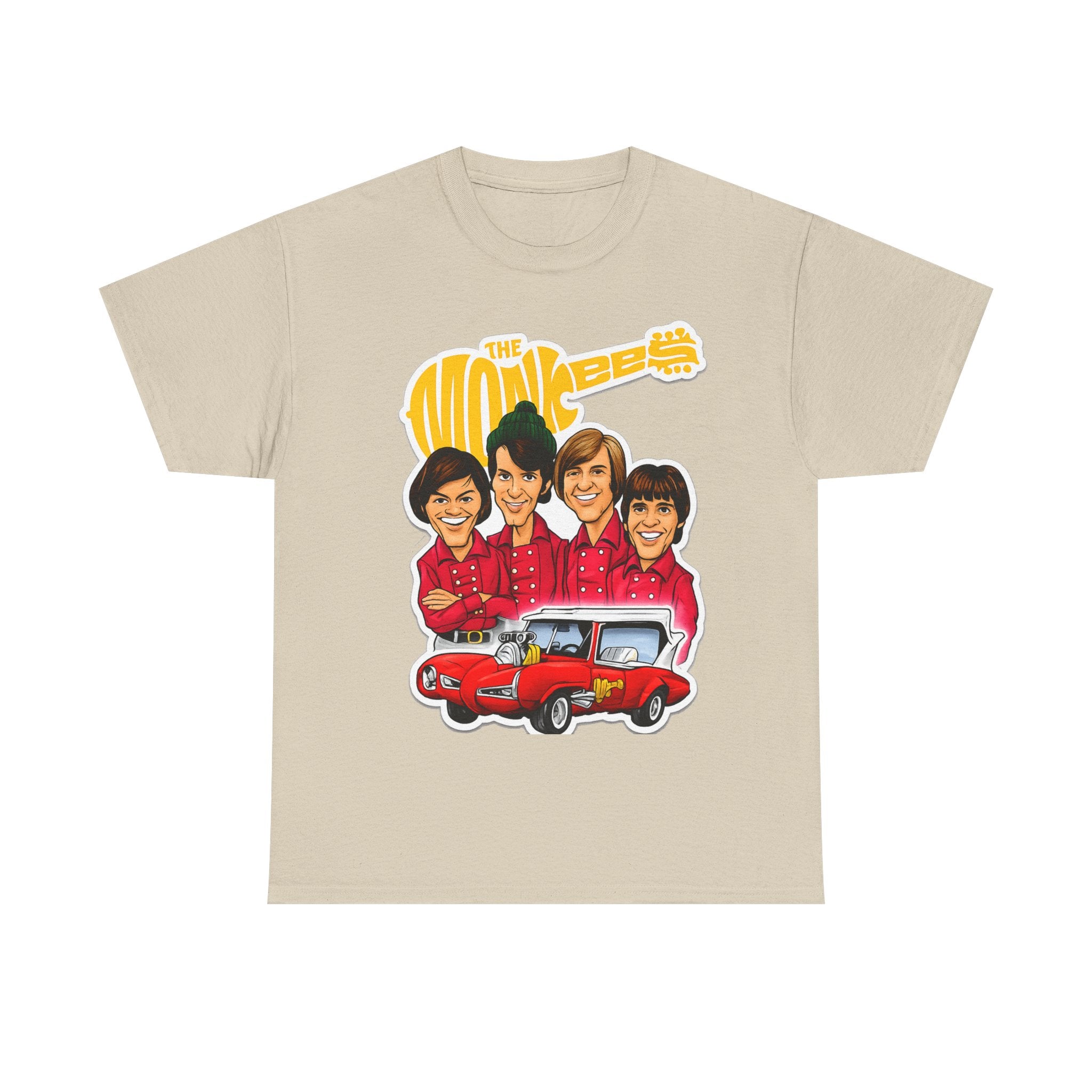 The Monkees Retro Band Tee — Colorful Car Cartoon Graphic
