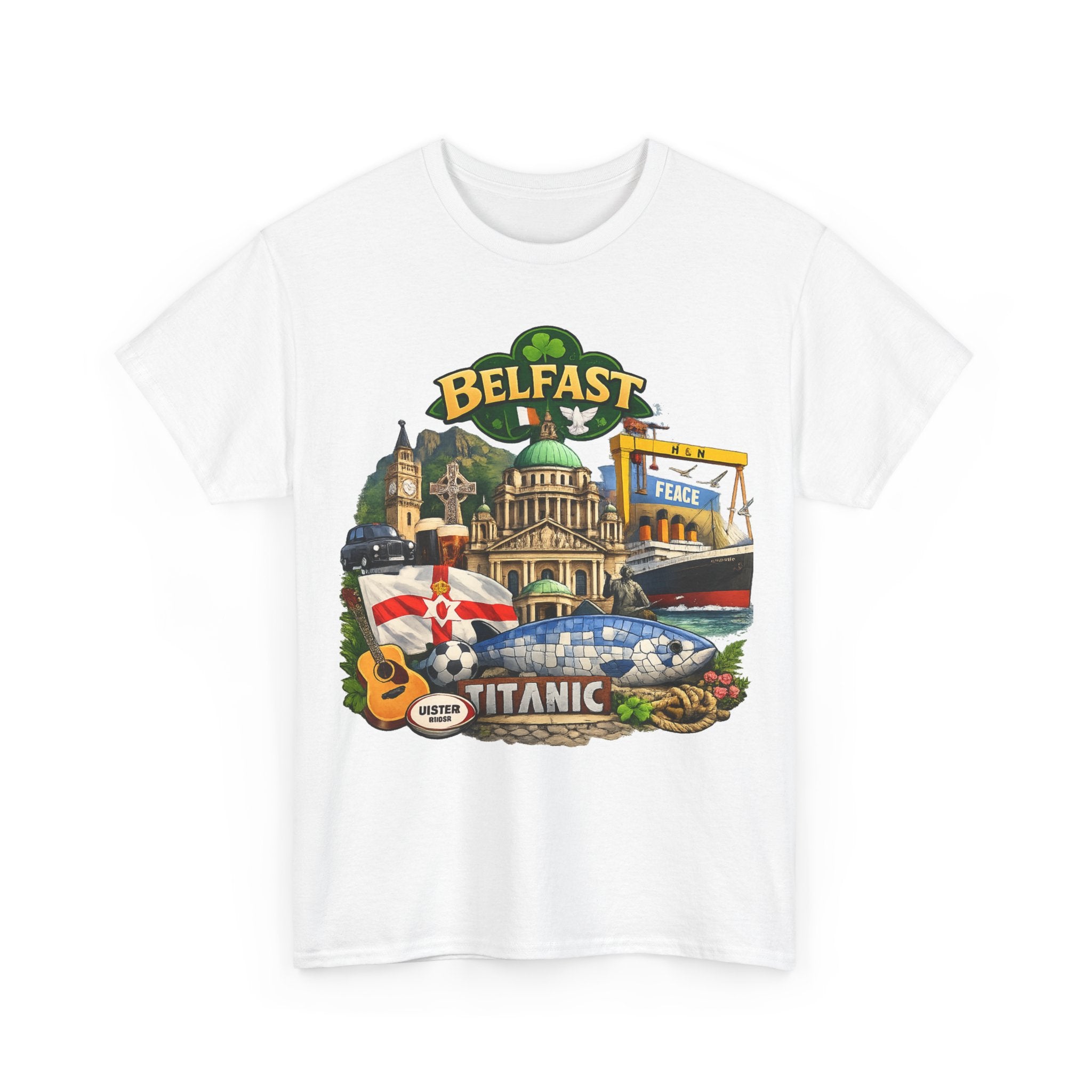 Belfast Collage T-Shirt – Titanic & City Landmarks Souvenir Tee