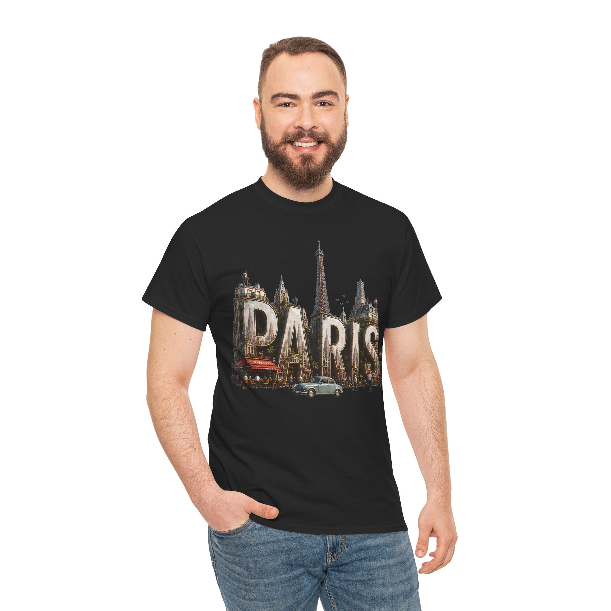 Paris Vintage Landmark T-Shirt — Eiffel Tower Retro Travel Tee