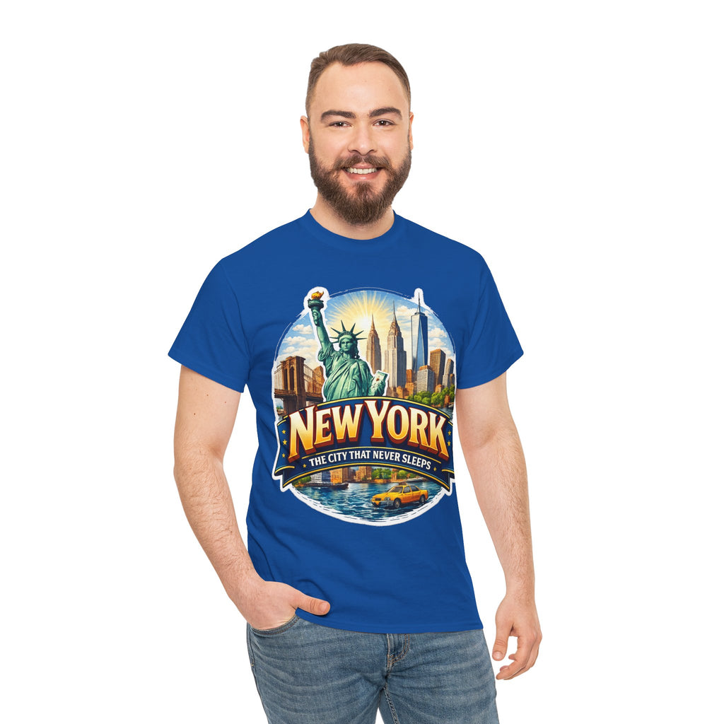 New York City T-Shirt - 'The City That Never Sleeps' Vintage Skyline Tee