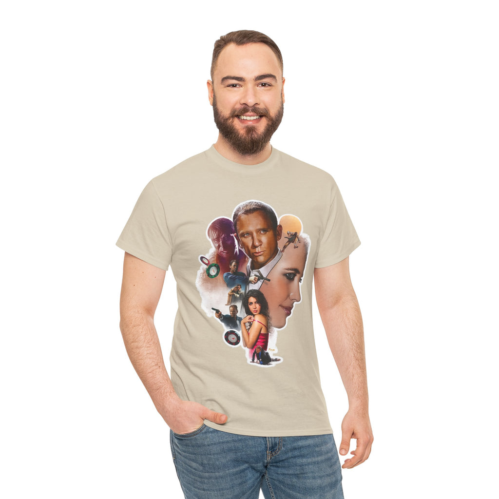 Jame Bond Movie Collage T‑Shirt — Vintage Film Noir Portrait Tee