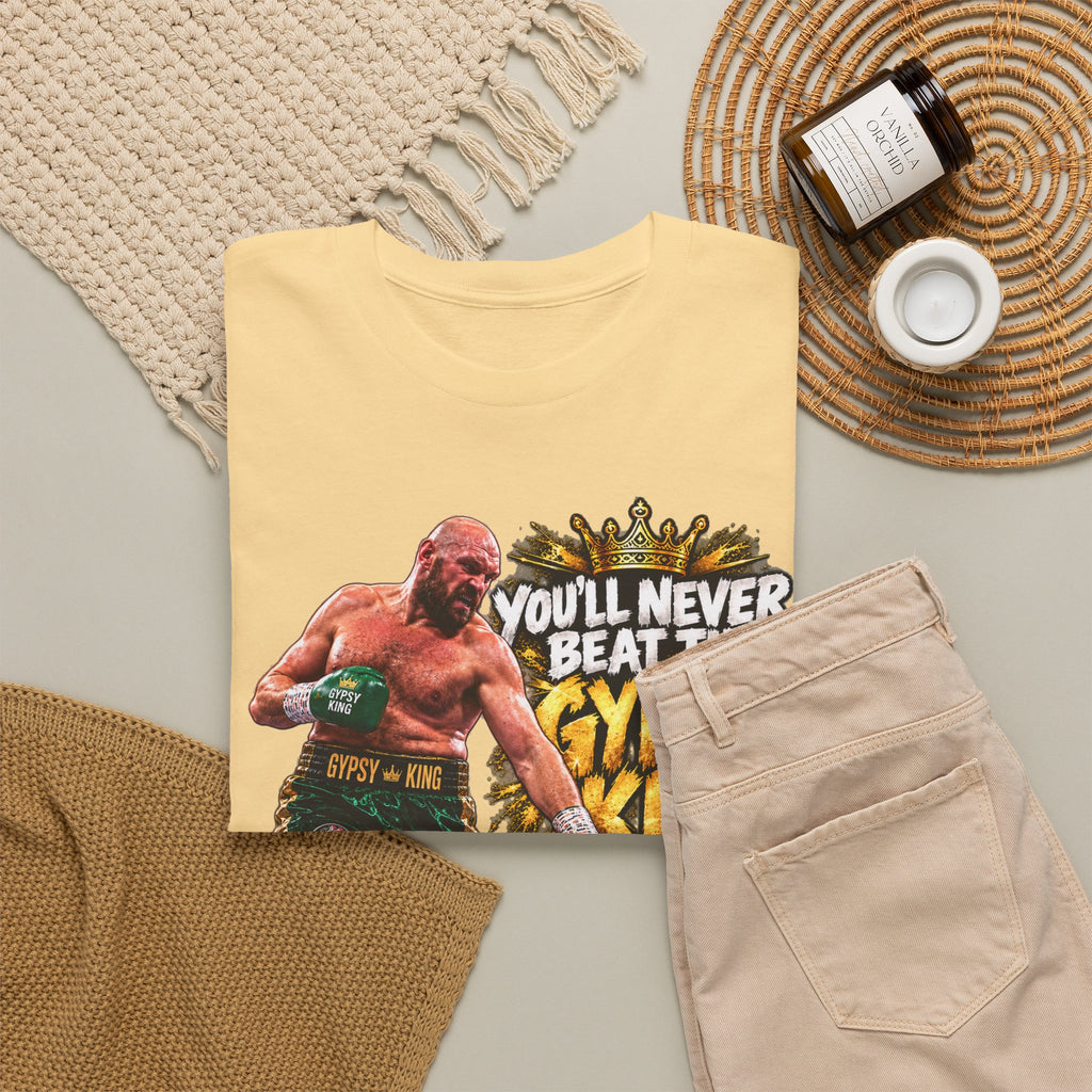 Boxing Graphic Tee – "You'll Never Beat the Gypsy King" Fight Shirt