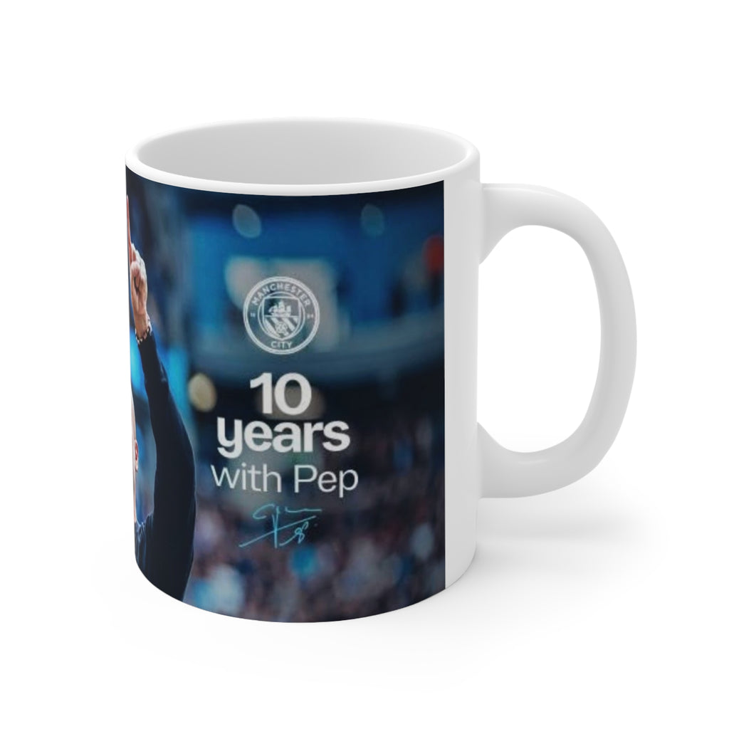 10 years with Pep Ceramic Coffee Mug — Inspirational Coach Celebration Design