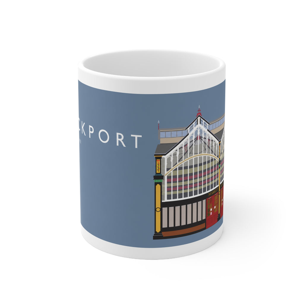 Stockport Market Hall Landmark Mug — Ceramic Coffee Cup 11oz/15oz