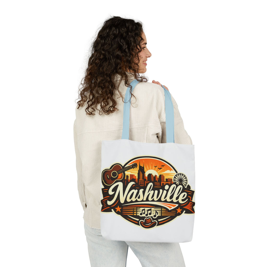 Nashville Sunset Tote Bag — Country Music Skyline Canvas Tote