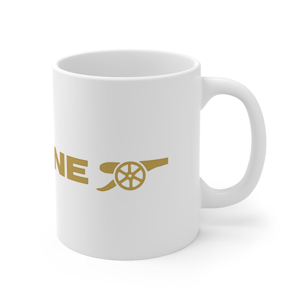 "It's Done" Arsenal Champions Gold Text Ceramic Coffee Mug — 11oz & 15oz