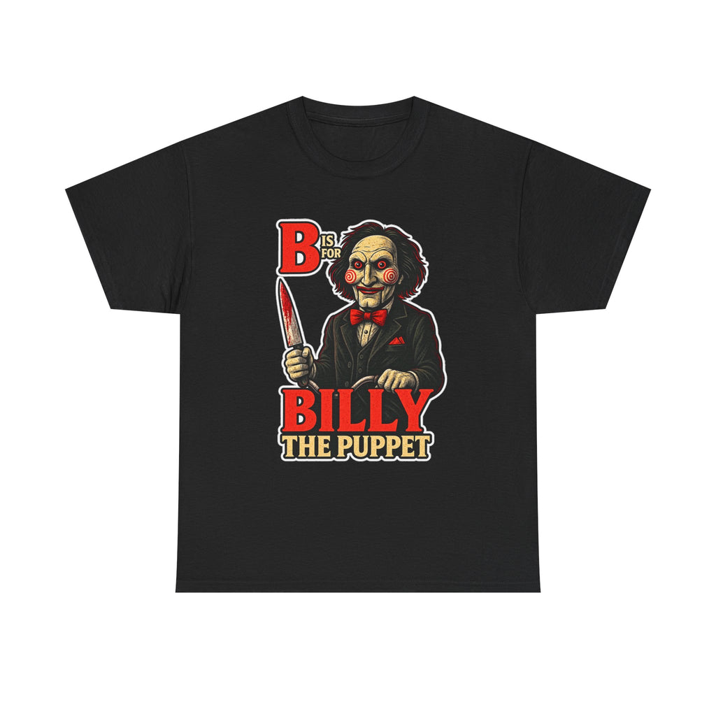 Billy the Puppet Horror Tee — Jigsaw-Style Killer Doll Graphic T-Shirt
