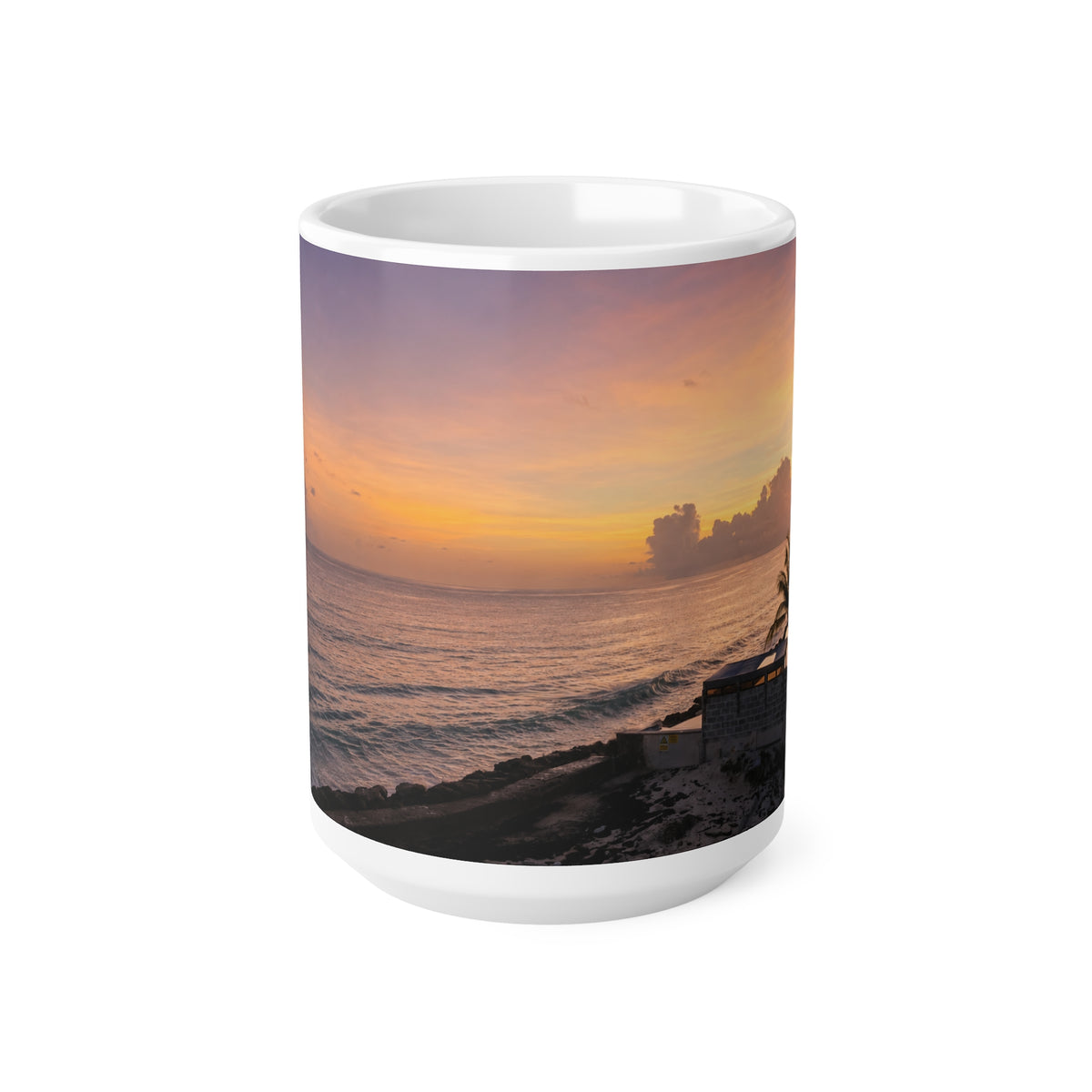 Barbados Sunset Seascape Ceramic Coffee Mug — 11oz & 15oz