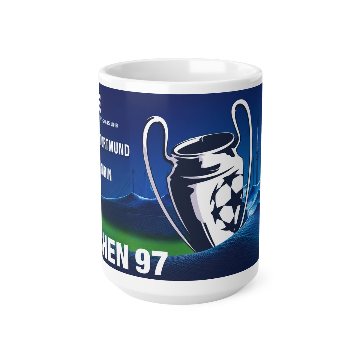 1997 UEFA Champions League Final Programme Cover inspired Ceramic Coffee Cup