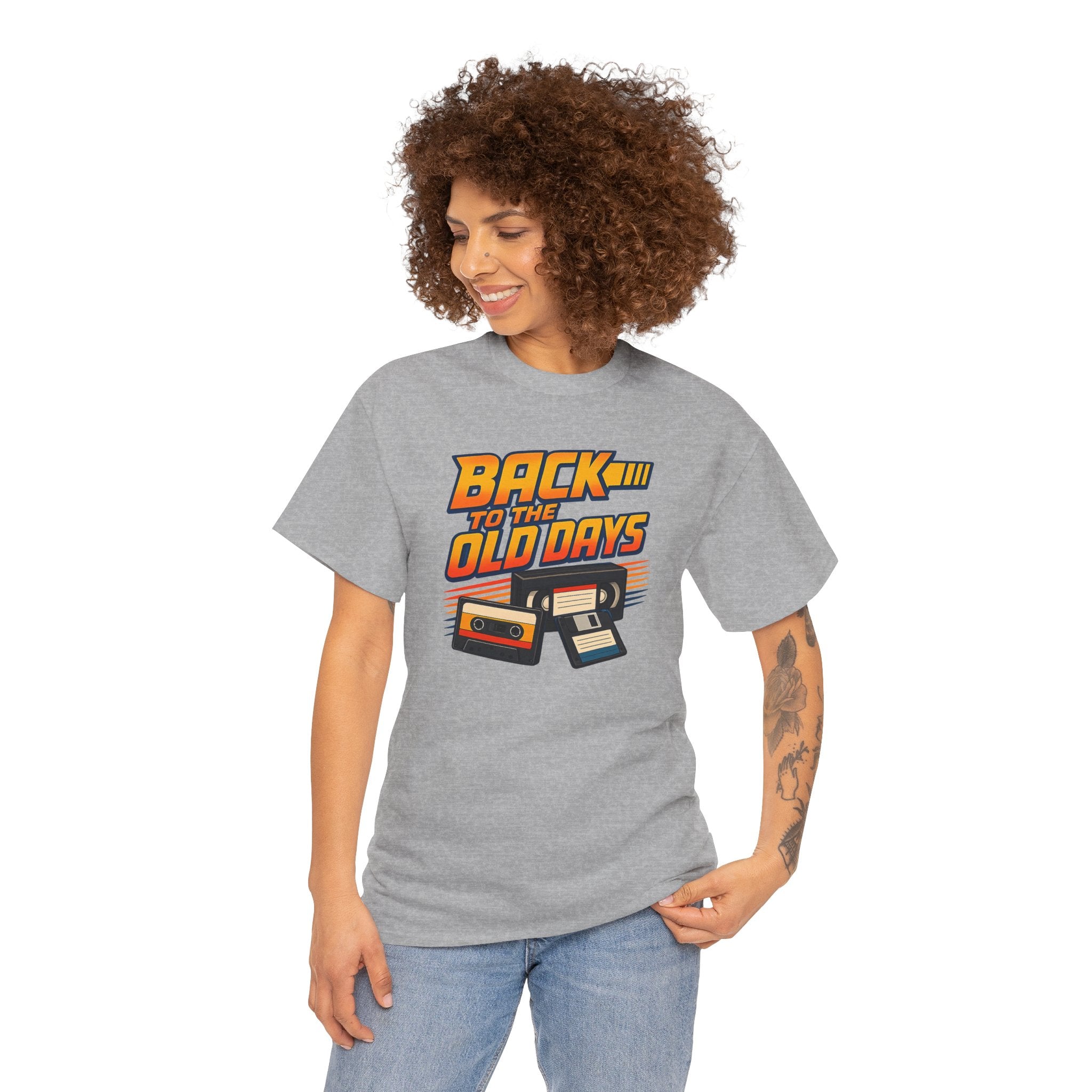 Back to the Old Days Tee – Retro Cassette & VHS Nostalgia T-Shirt