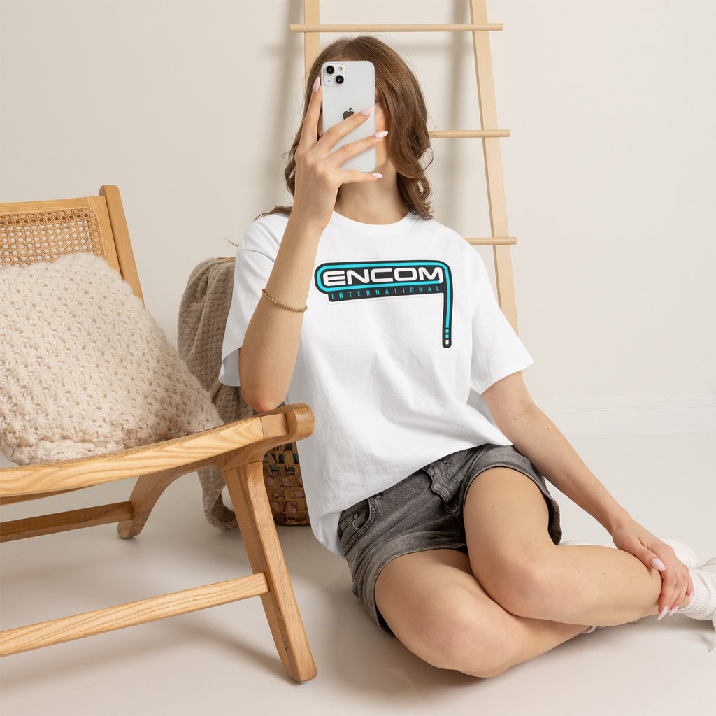 ENCOM International Logo Cotton T-Shirt — Retro Tech Gaming Tee